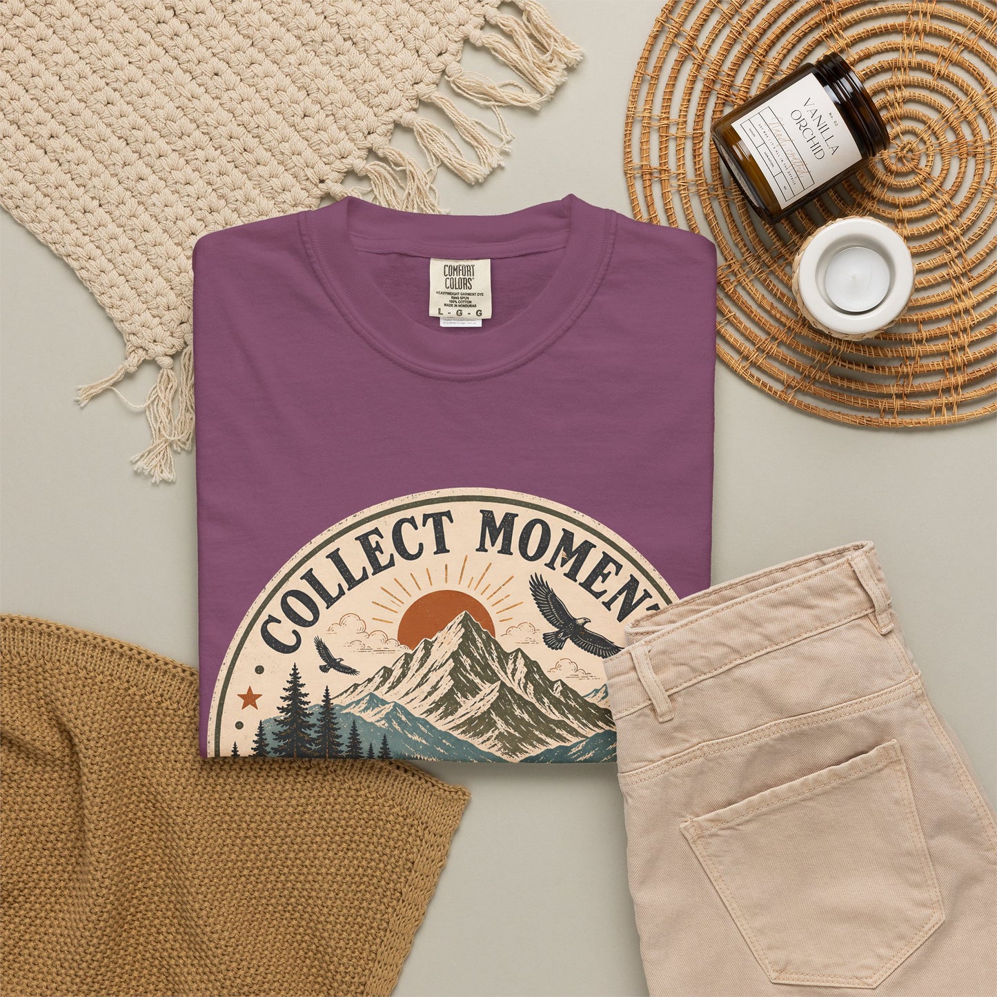 Collect Moments Not Miles T-Shirt — Vintage Mountain Adventure Tee