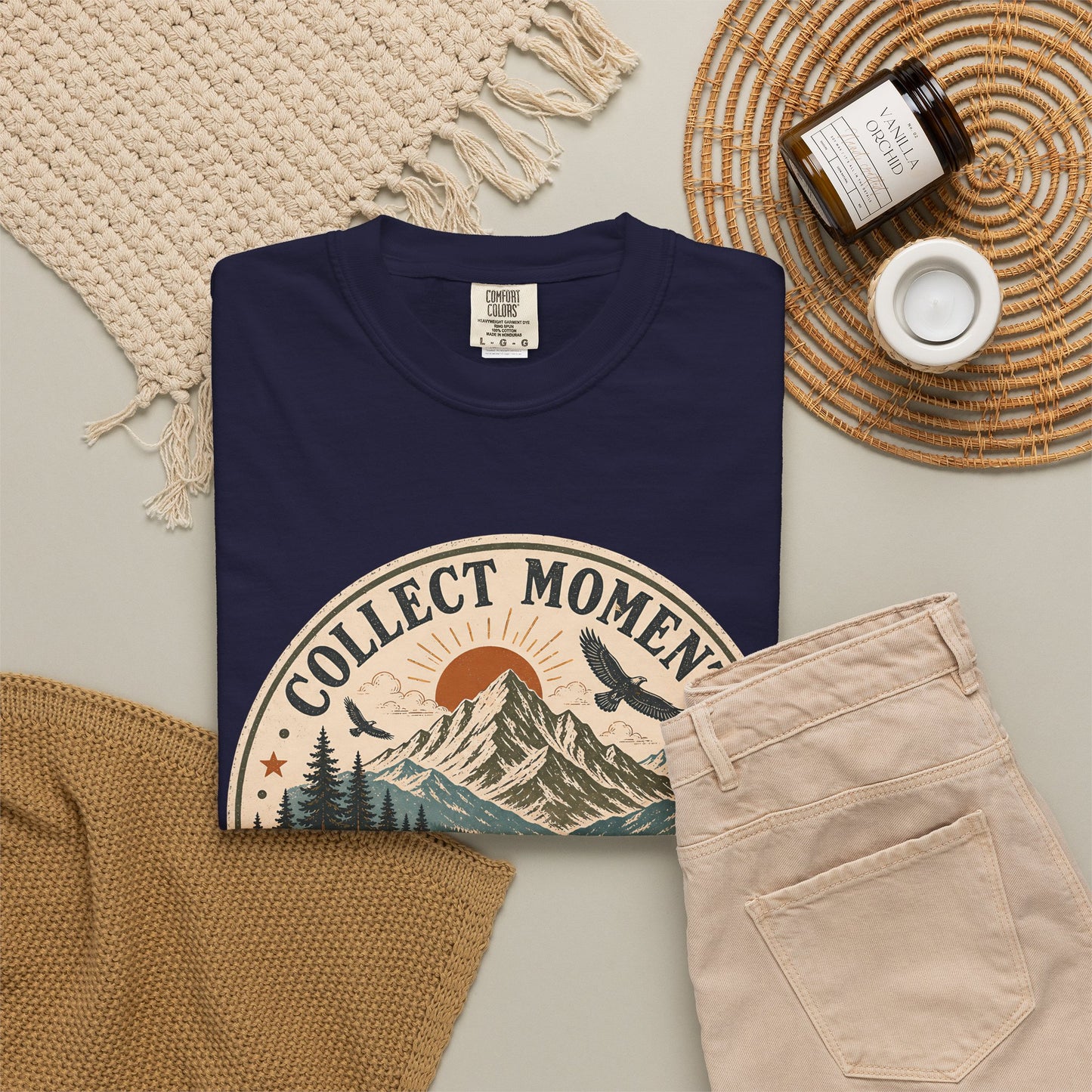 Collect Moments Not Miles T-Shirt — Vintage Mountain Adventure Tee