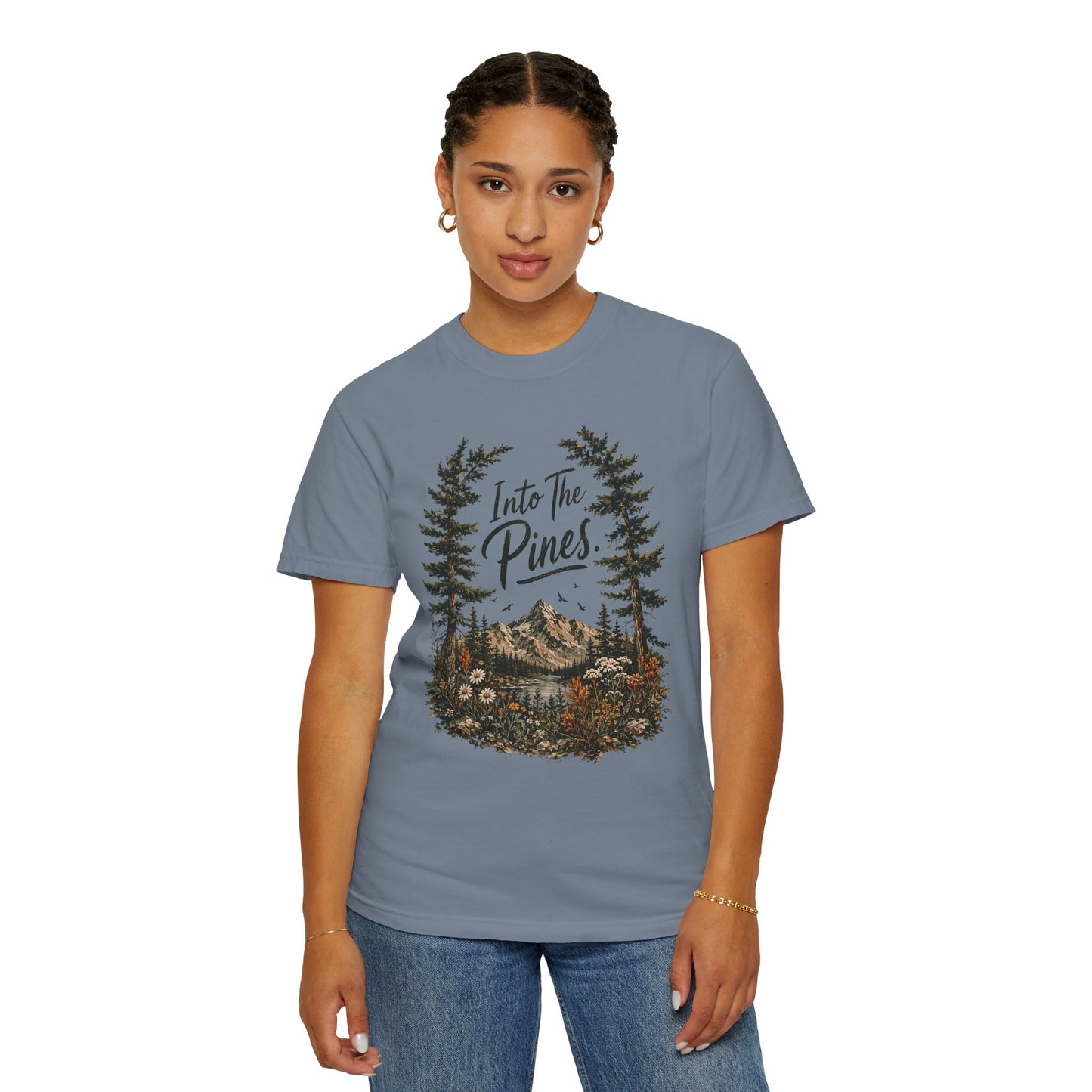 Into the Pines T-Shirt — Vintage Mountain & Forest Nature Tee
