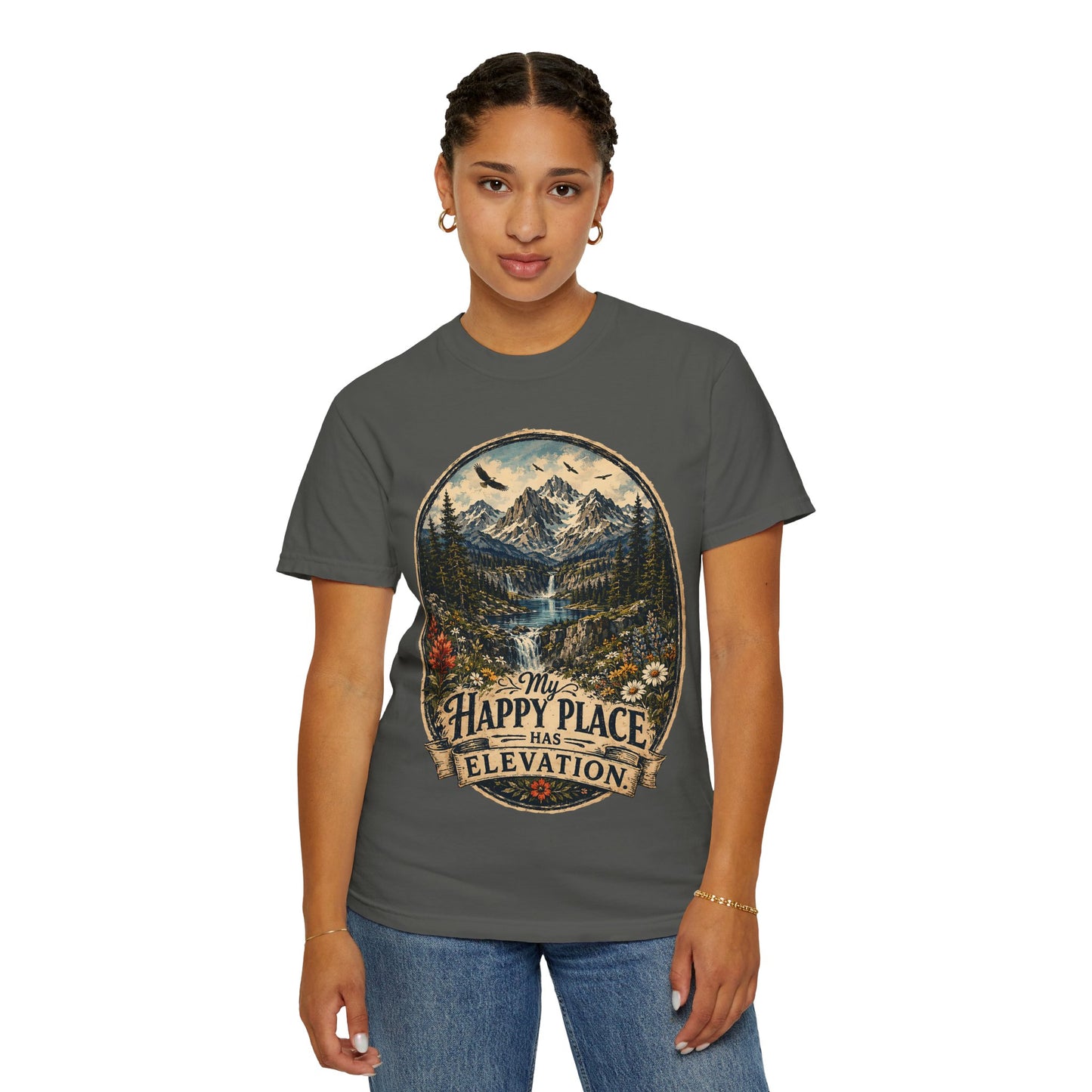 My Happy Place Has Elevation Mountain T-Shirt