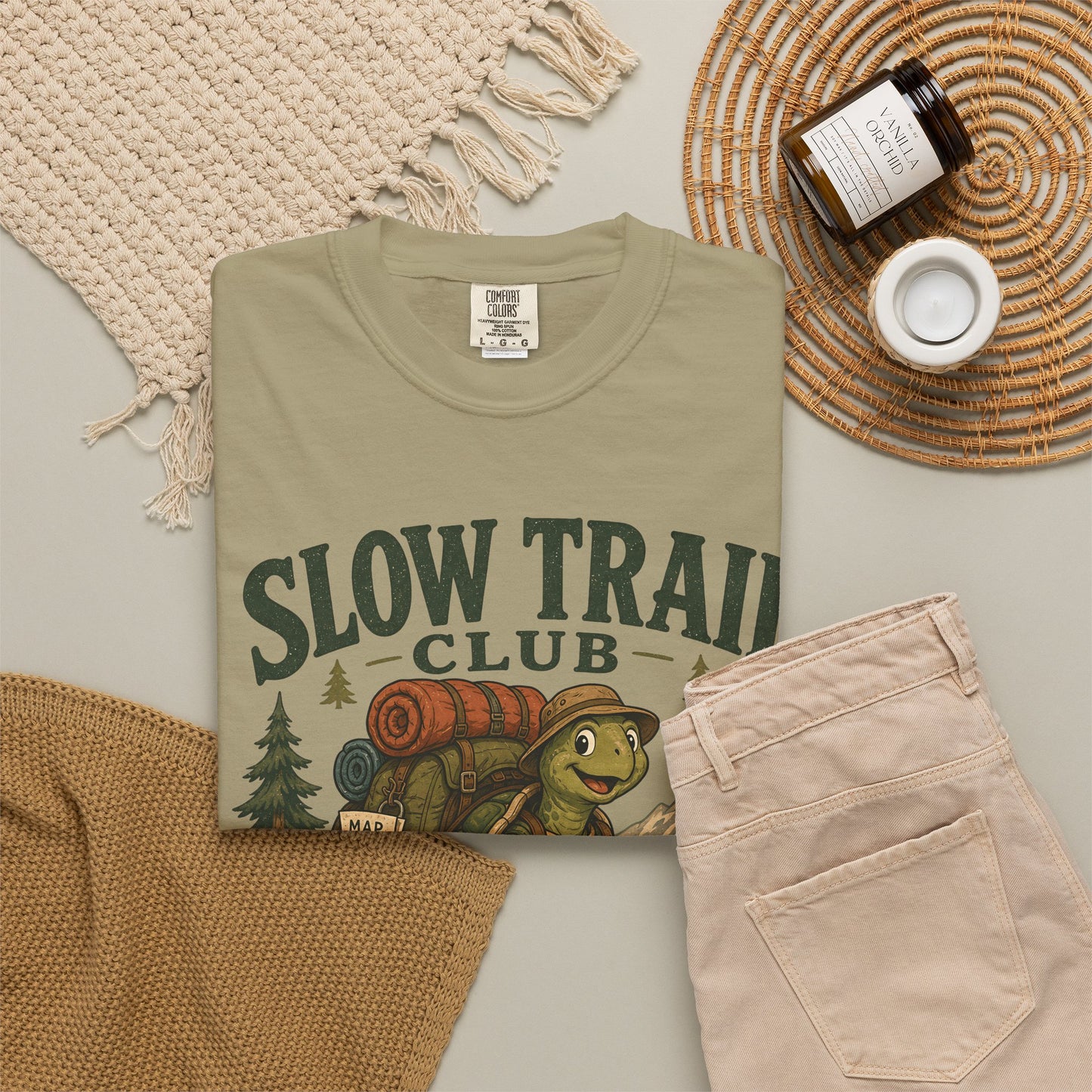 Slow Trail Club T-Shirt — “Still Getting There” Hiking Turtle Graphic Tee