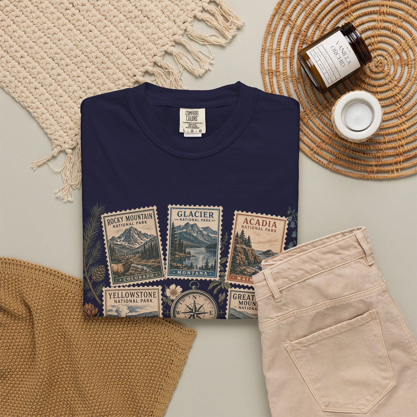 National Parks Vintage Stamp T-Shirt — "Collect Every Trail"