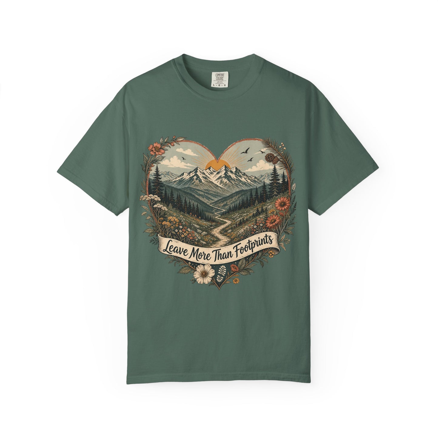 Hiker Graphic Tee — "She Follows the Long Light" Mountain Adventure T-Shirt