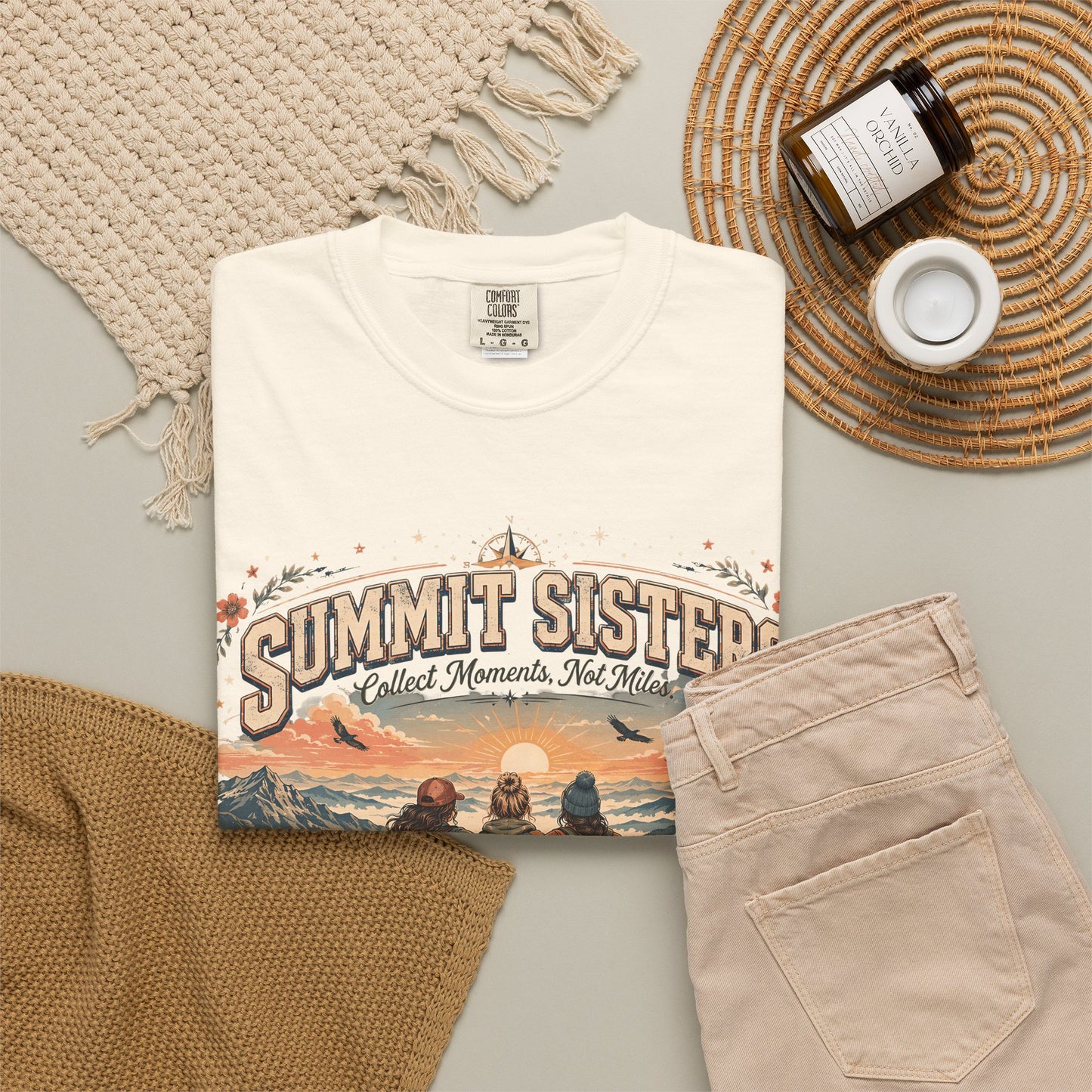 Summit Sisters Graphic T-Shirt — Retro Mountain Hiking Tee