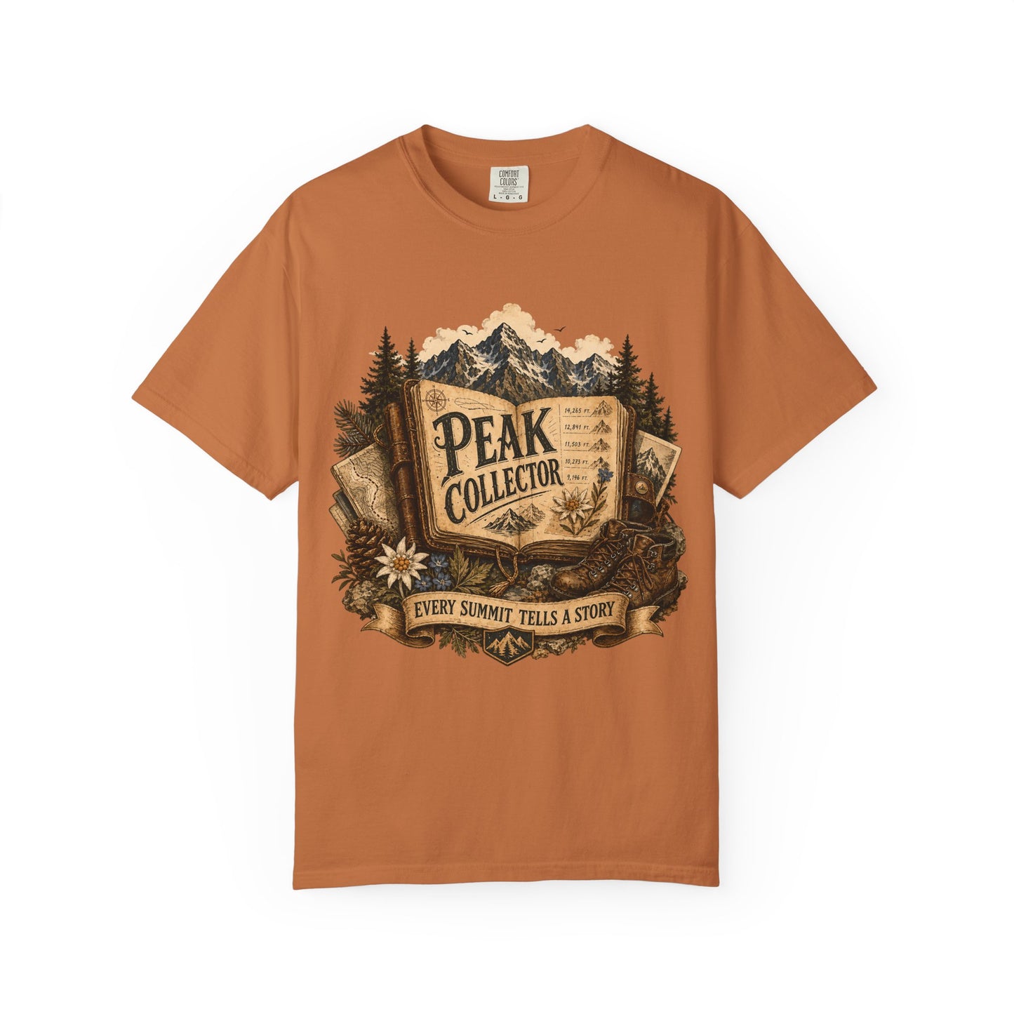 Peak Collector T-Shirt — Mountain Hiking Tee (“Every Summit Tells a Story”)