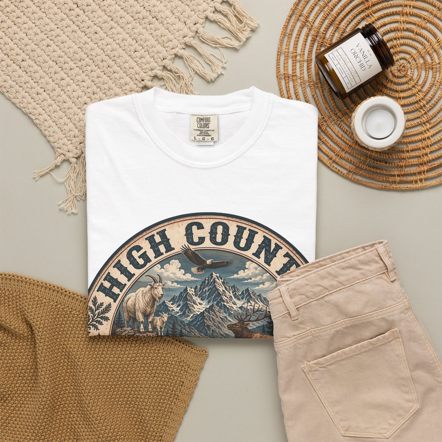 High Country Hiker T-Shirt — Mountain Wildlife Outdoor Tee