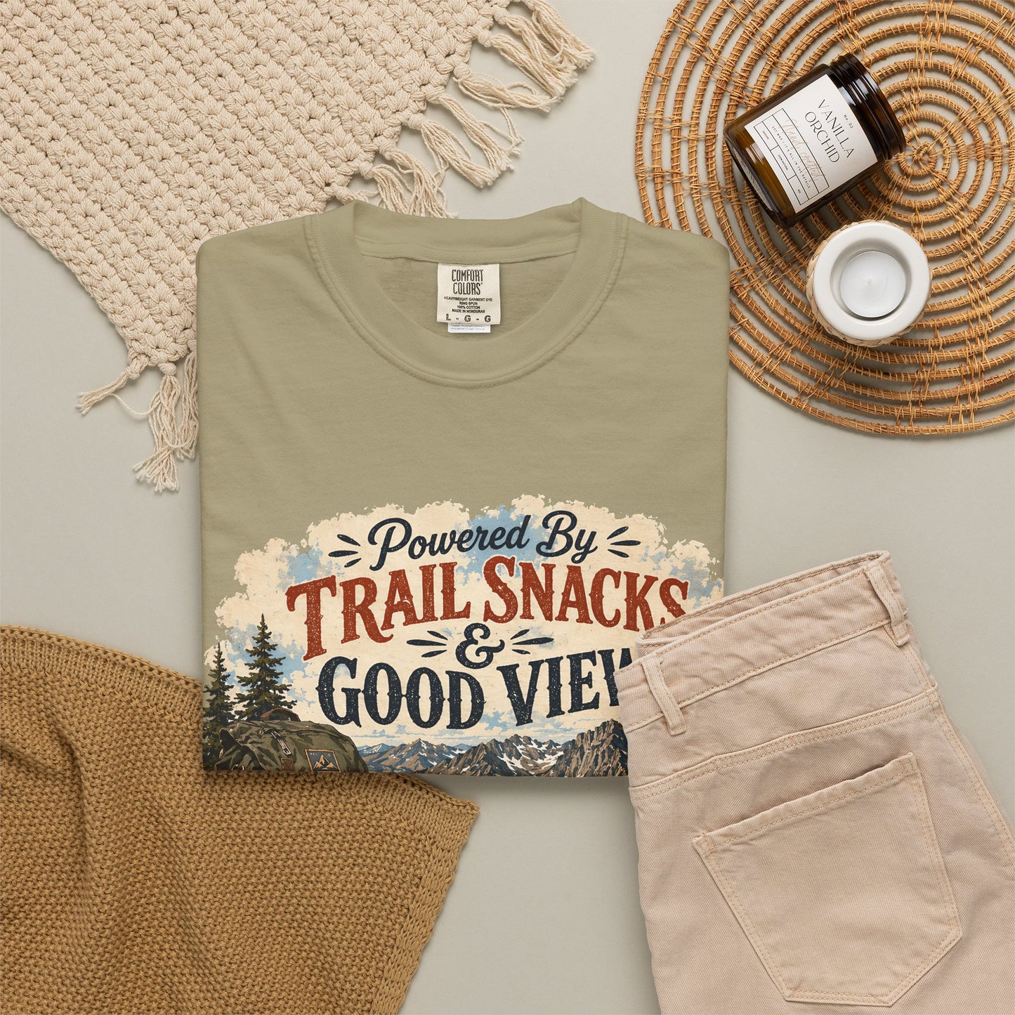 Trail Snacks & Good Views T-Shirt — Hiking Adventure Graphic Tee