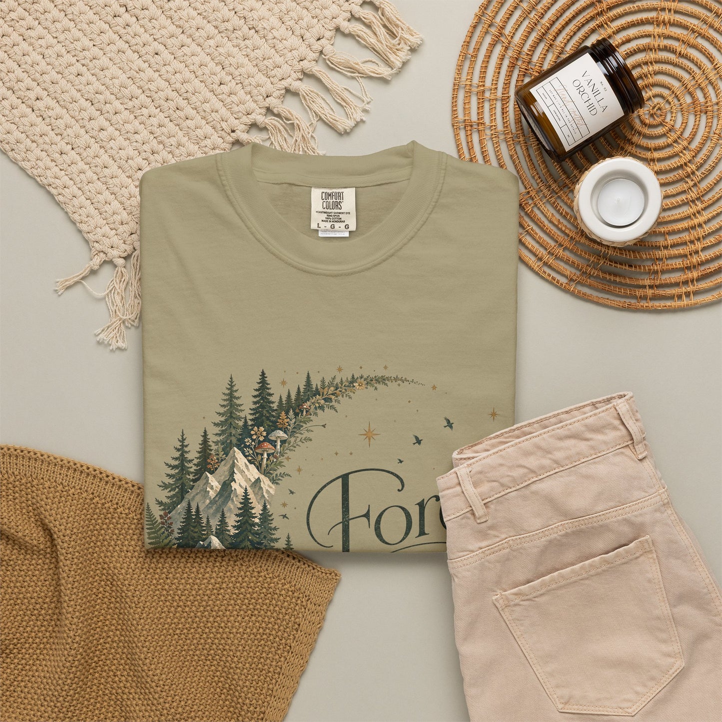 Forest Soul T‑Shirt — Crescent Moon Woodland Graphic Tee
