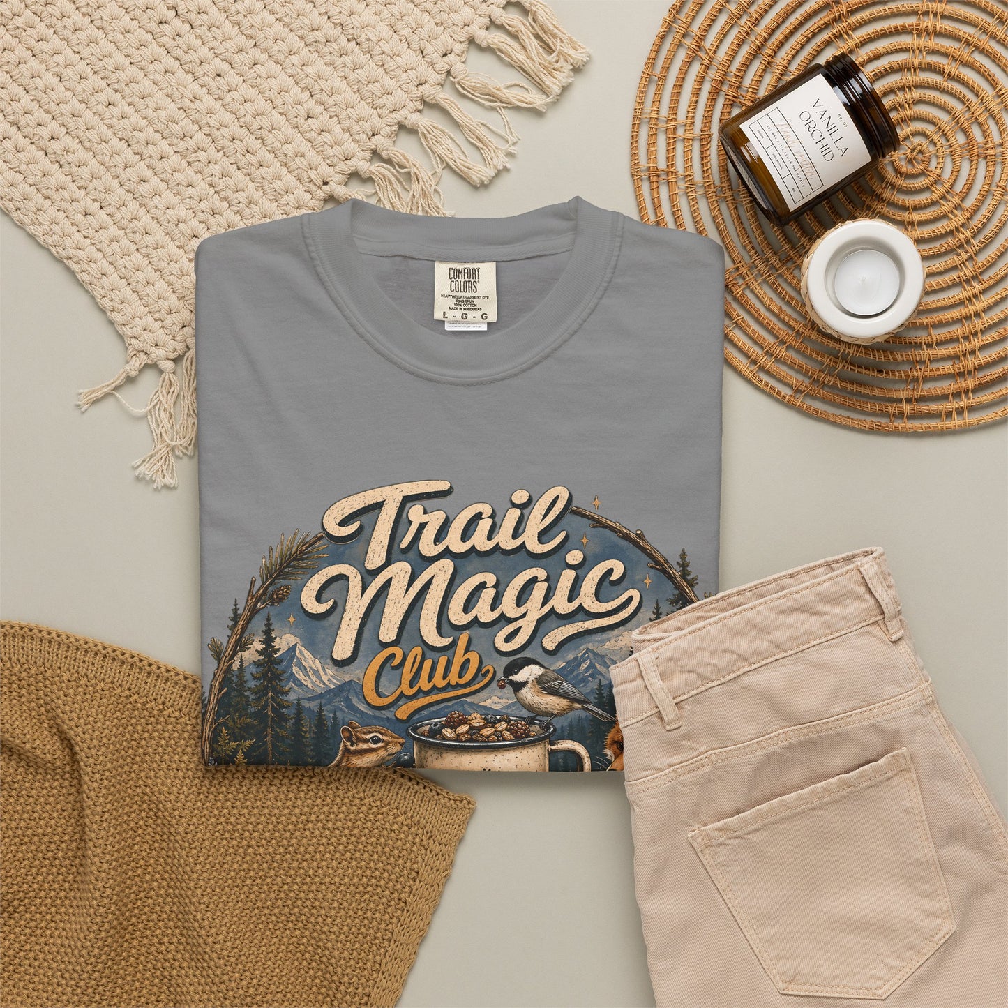 Trail Magic Club T-Shirt — Woodland Fox & Wildlife Coffee Camp Tee