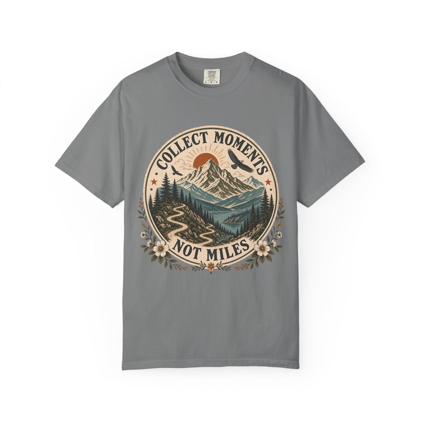 Collect Moments Not Miles T-Shirt — Vintage Mountain Adventure Tee