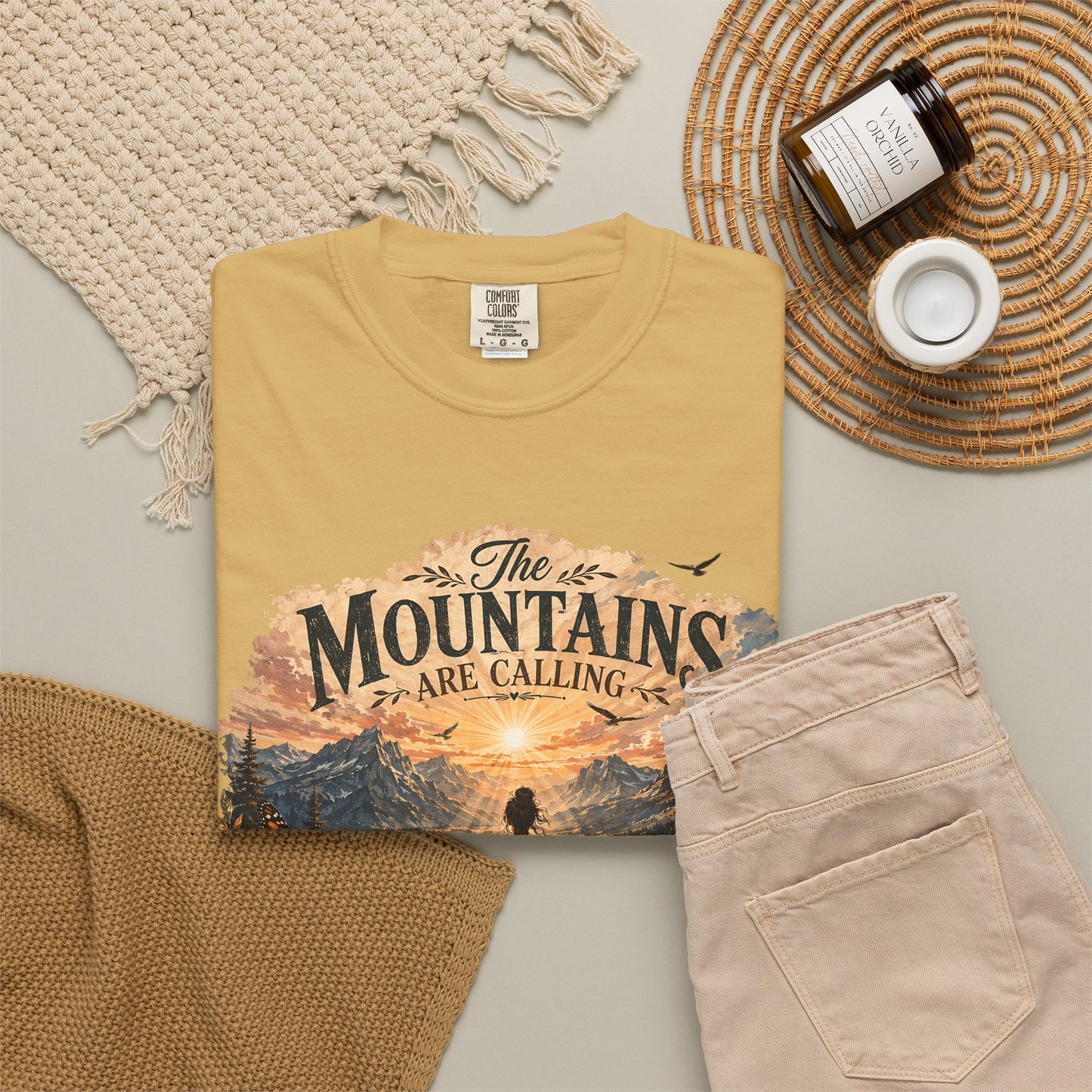 Mountain Meditation T‑Shirt — "The Mountains Are Calling, My Time of Peace"
