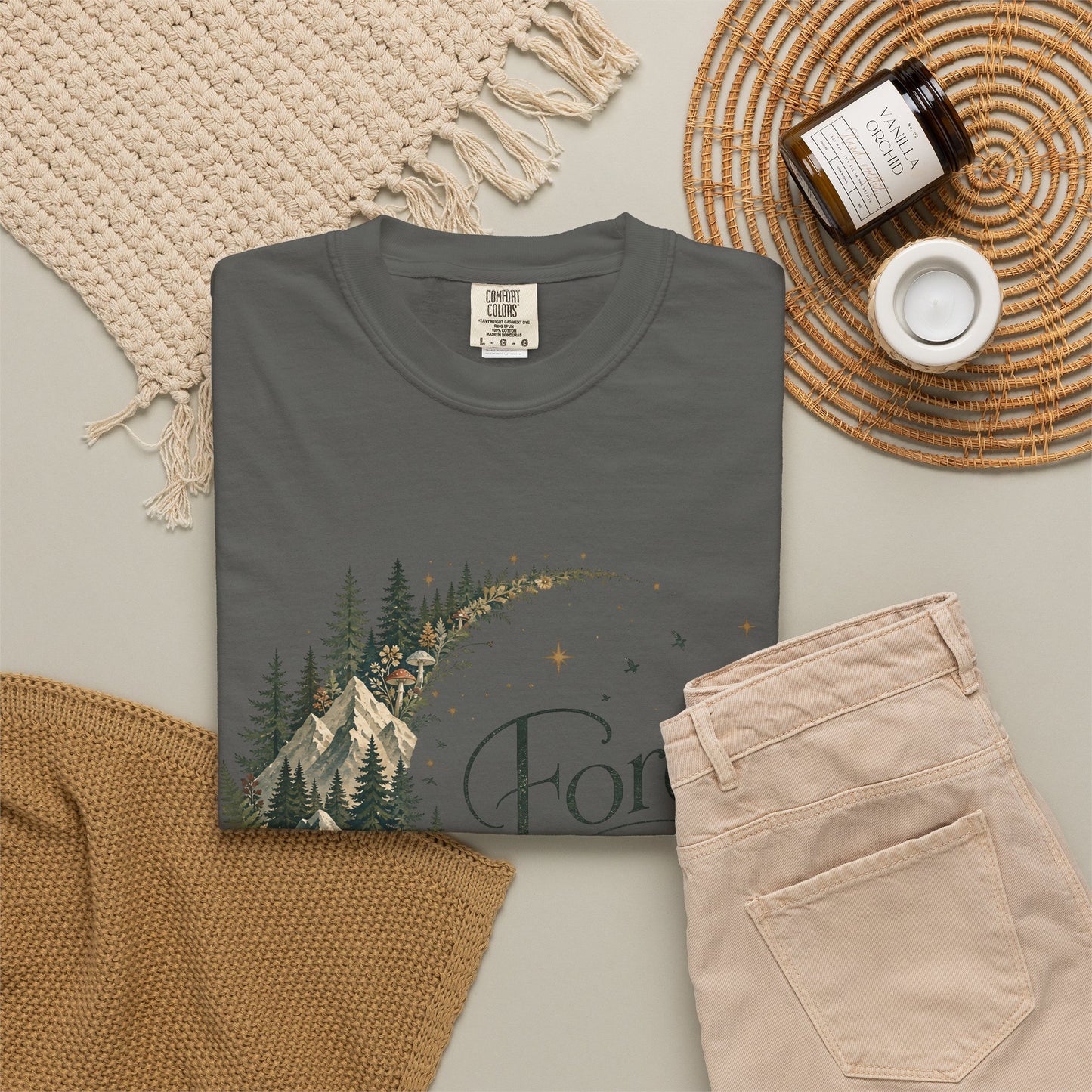 Forest Soul T‑Shirt — Crescent Moon Woodland Graphic Tee