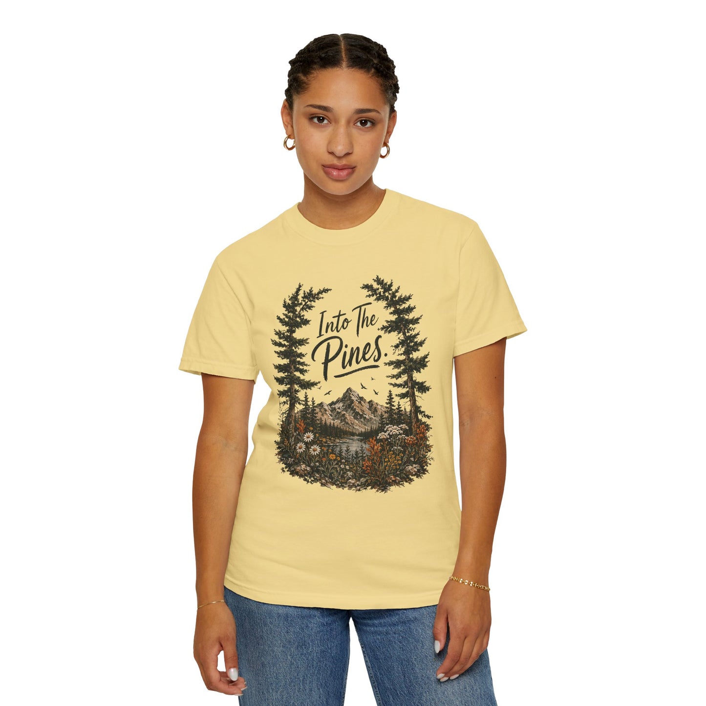 Into the Pines T-Shirt — Vintage Mountain & Forest Nature Tee
