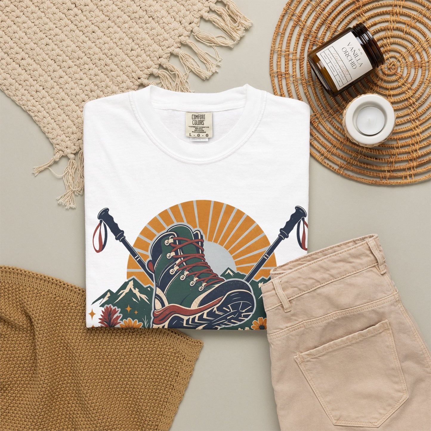 Take Up Space Outside Hiking T-Shirt — 'Walk Tall, Wander Far' Outdoor Adventure Tee