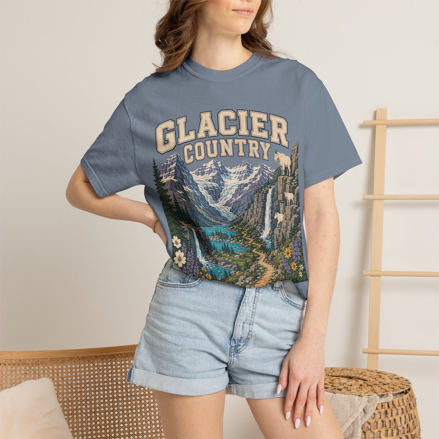 Glacier Country T-Shirt — Vintage Mountain National Park Graphic