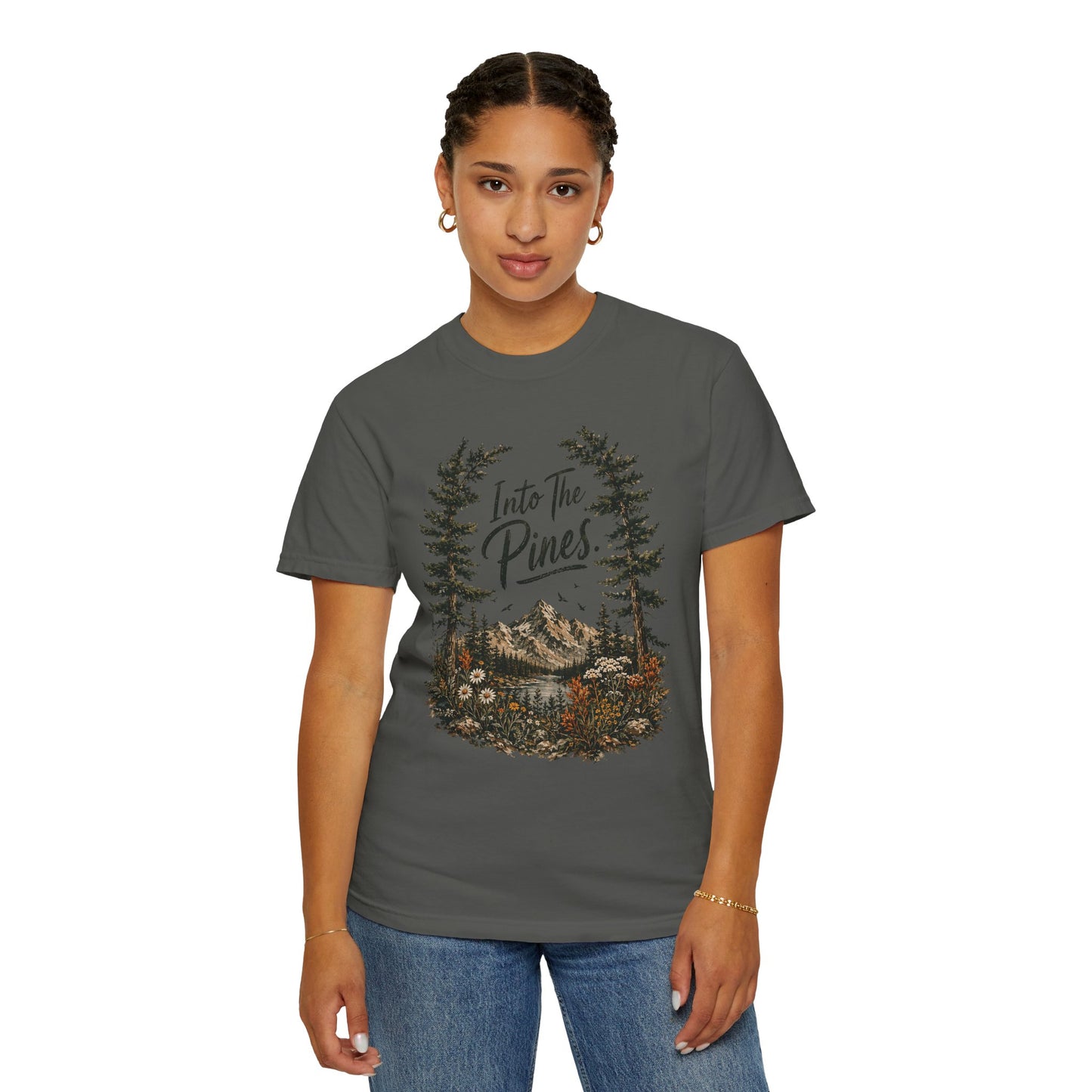 Into the Pines T-Shirt — Vintage Mountain & Forest Nature Tee