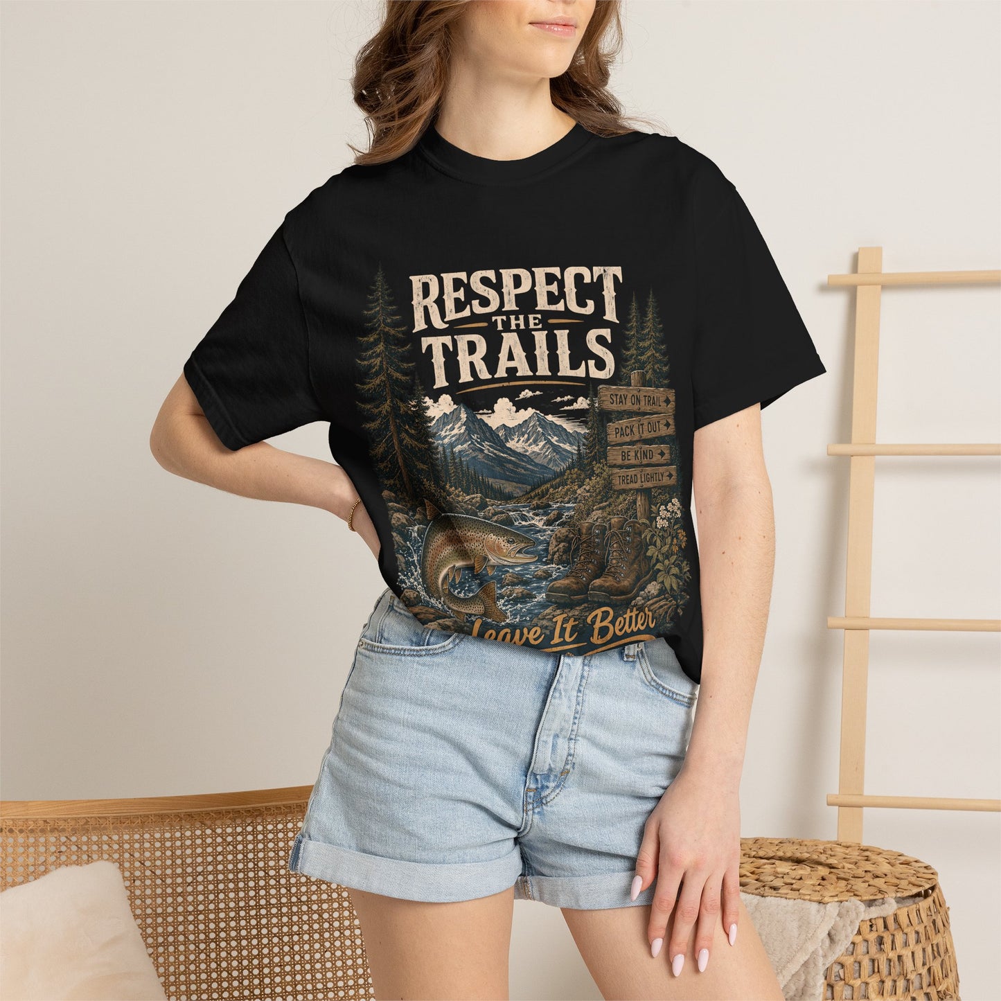 Respect Trails T-Shirt — Leave It Better Outdoor Hiking Tee