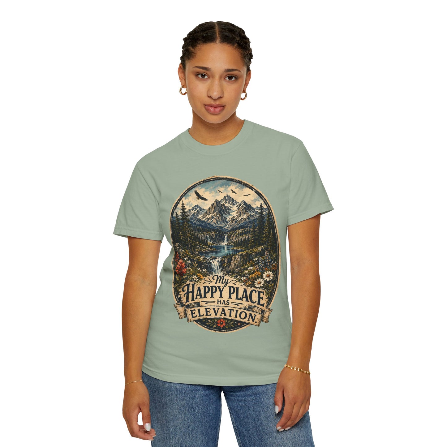 My Happy Place Has Elevation Mountain T-Shirt