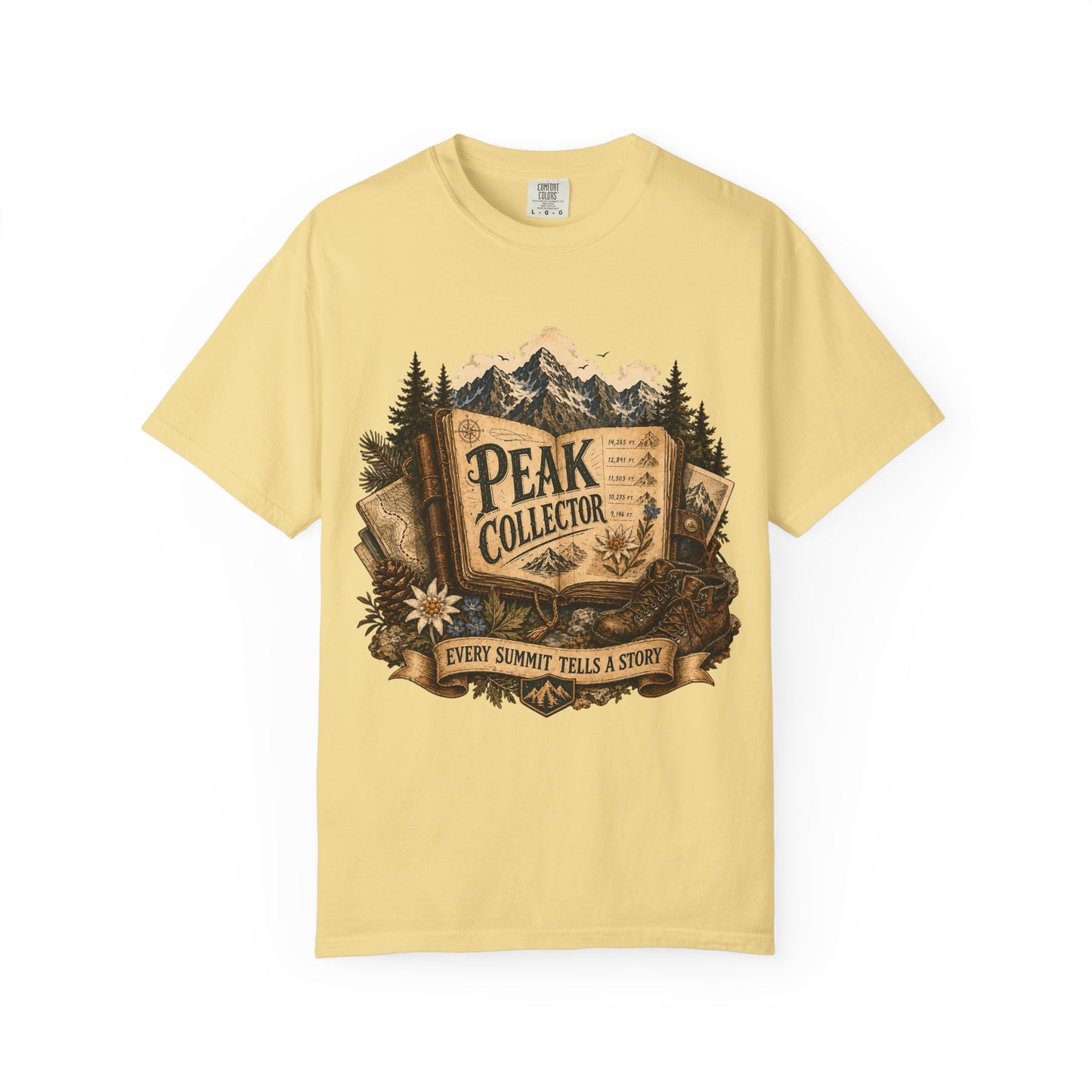 Peak Collector T-Shirt — Mountain Hiking Tee (“Every Summit Tells a Story”)