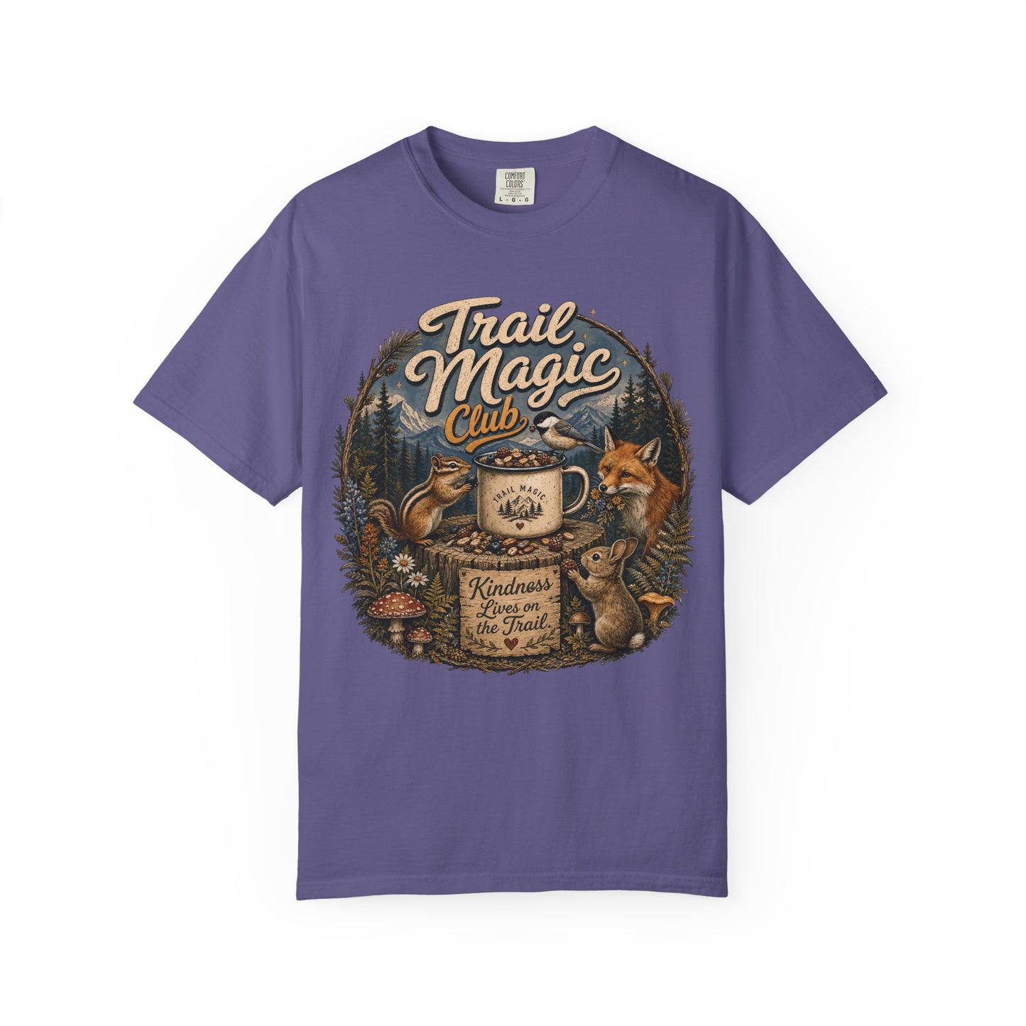 Trail Magic Club T-Shirt — Woodland Fox & Wildlife Coffee Camp Tee
