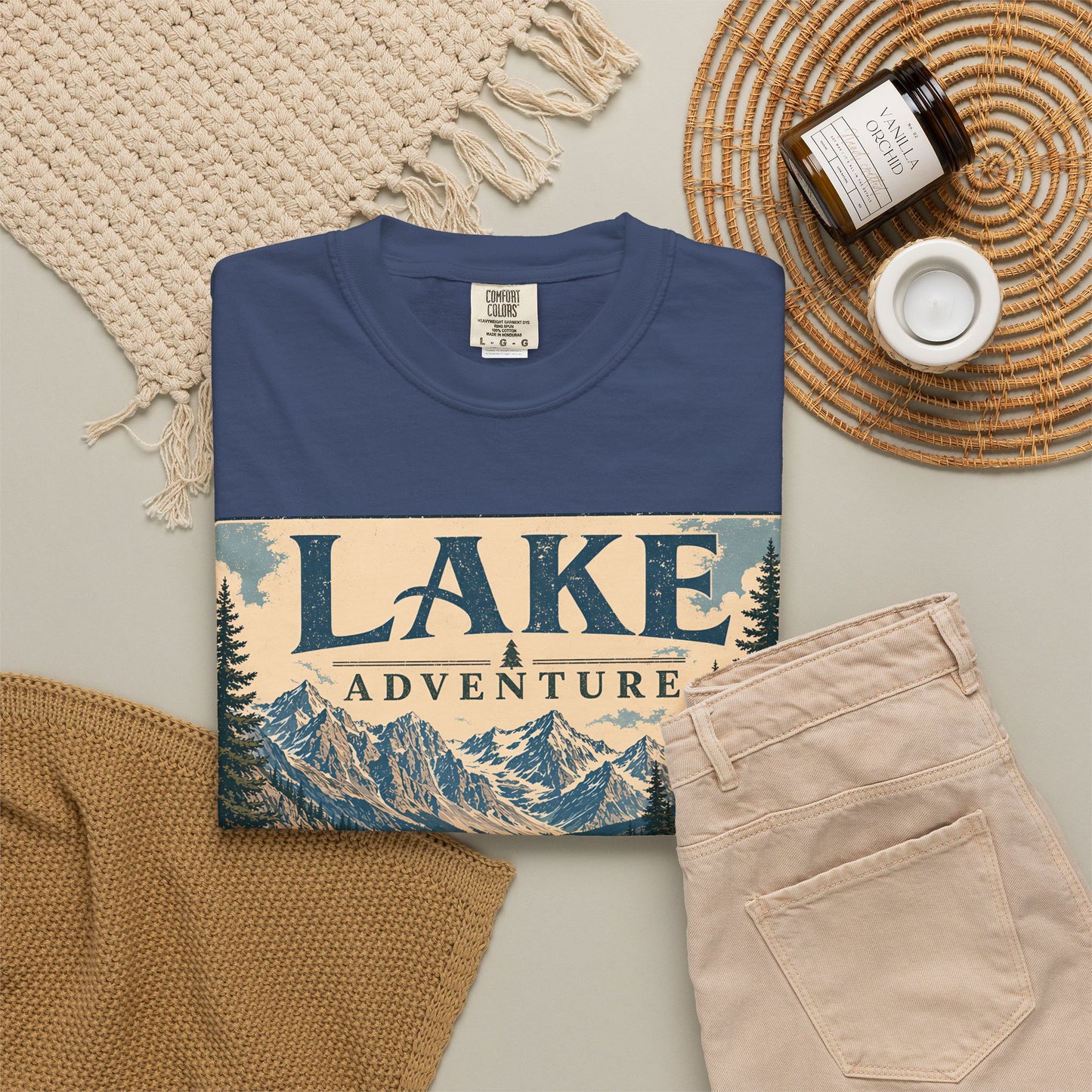 Lake Adventure T-Shirt — Vintage Mountain & Canoe Outdoor Tee