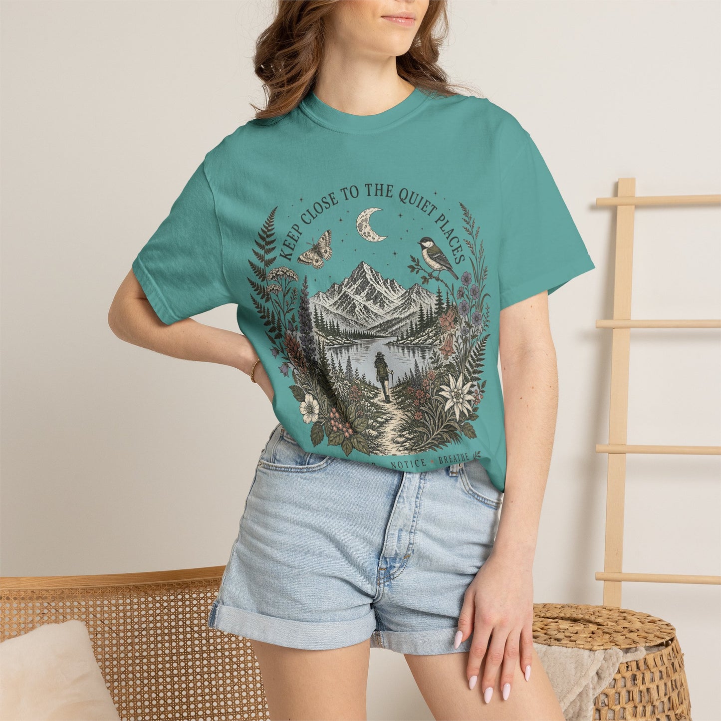 Nature Scene T-Shirt — "Keep Close to the Quiet Places" Graphic Tee