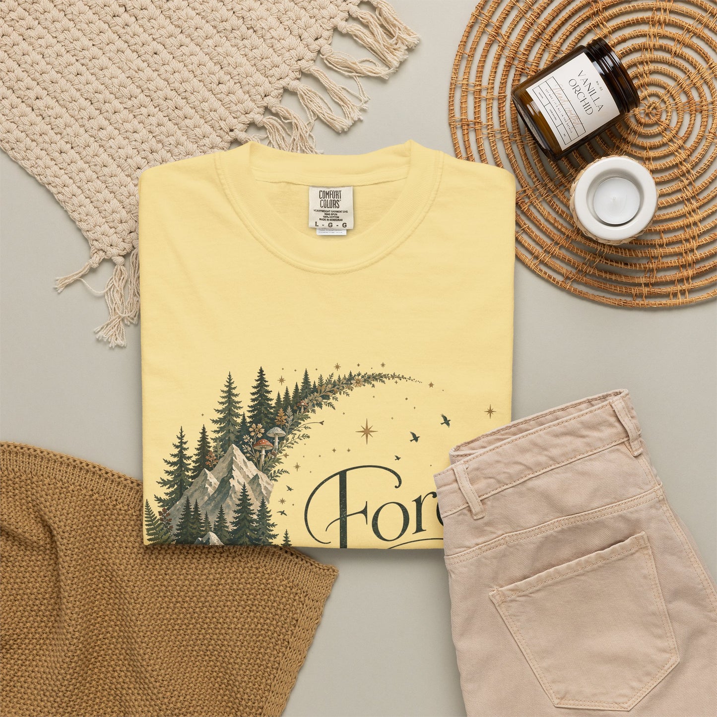 Forest Soul T‑Shirt — Crescent Moon Woodland Graphic Tee