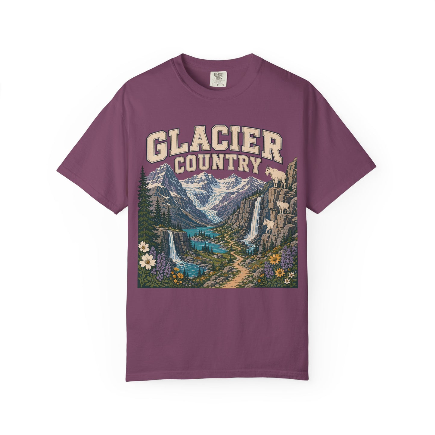 Glacier Country T-Shirt — Vintage Mountain National Park Graphic