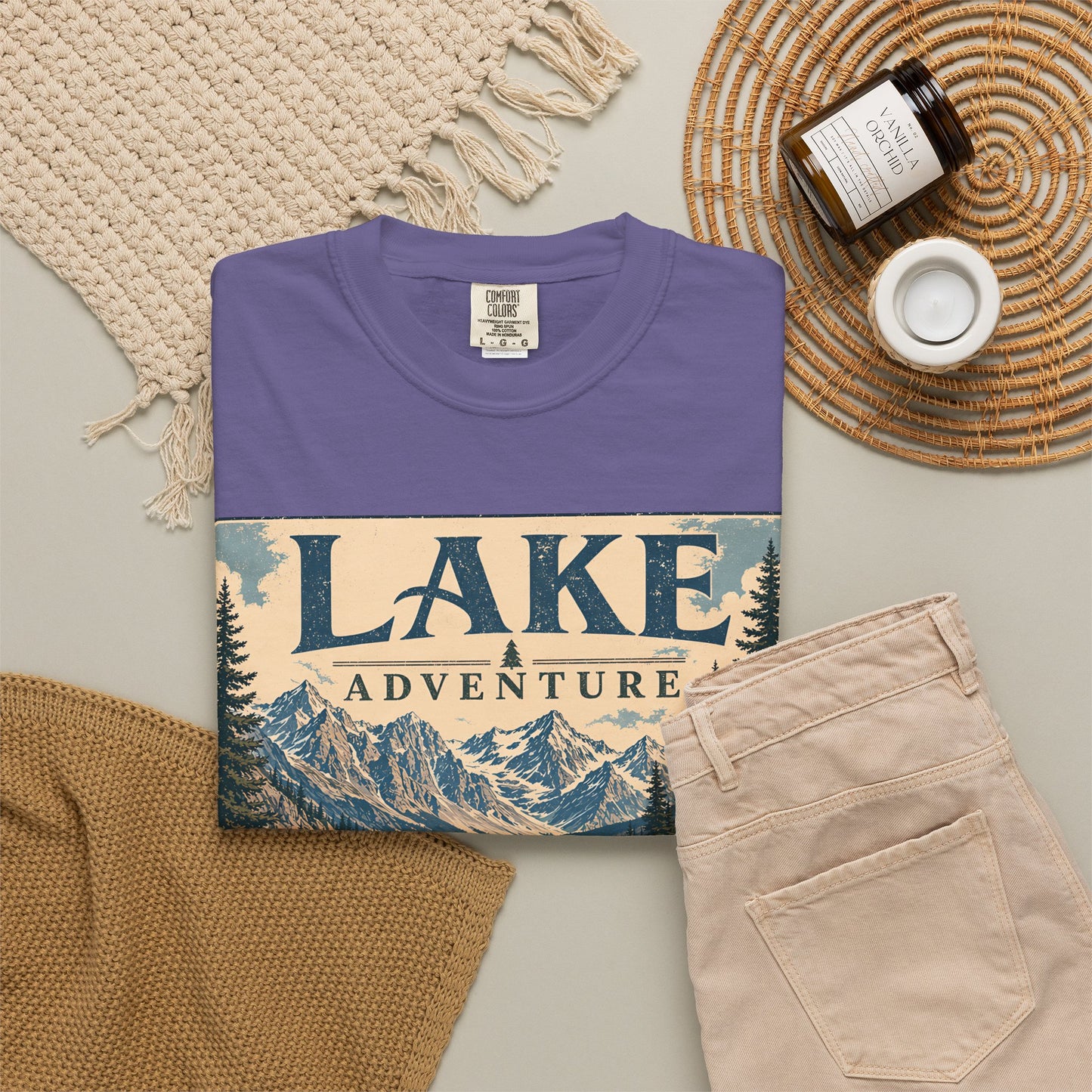 Lake Adventure T-Shirt — Vintage Mountain & Canoe Outdoor Tee