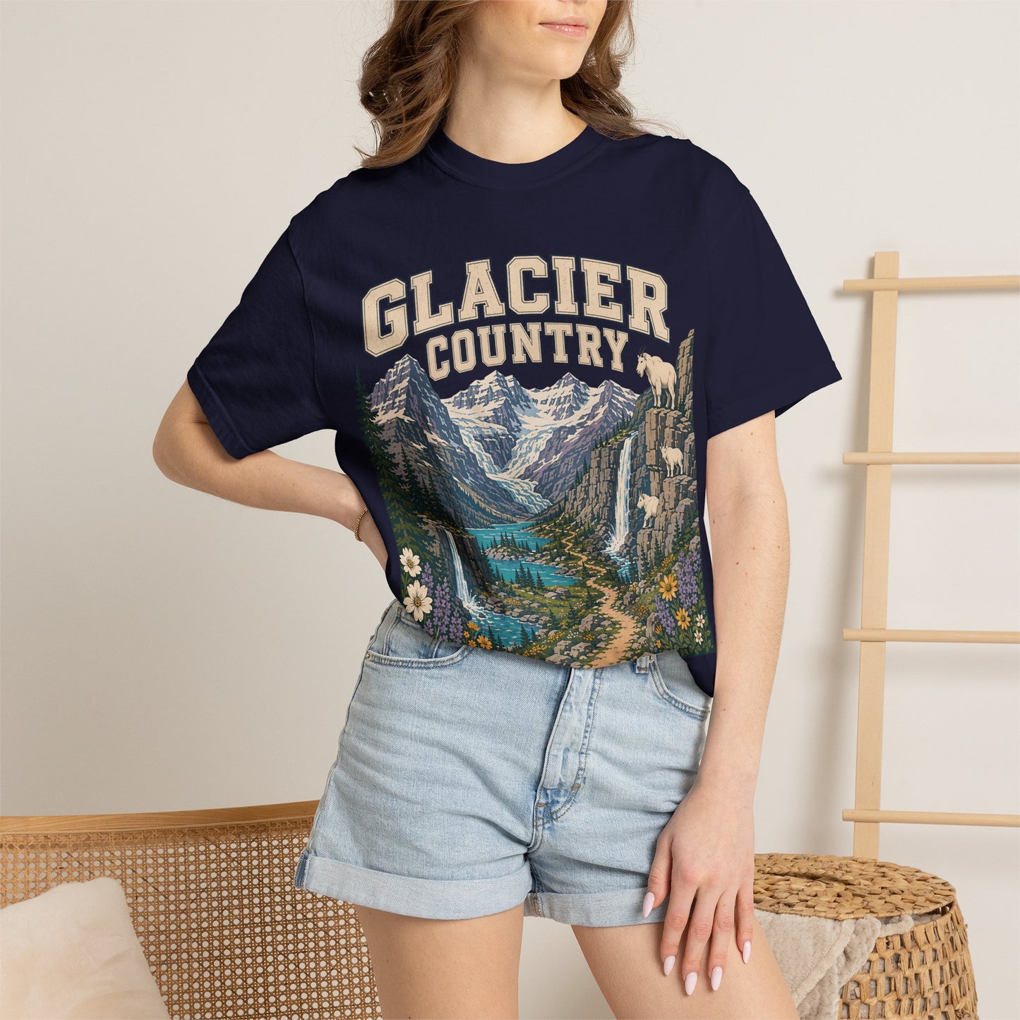 Glacier Country T-Shirt — Vintage Mountain National Park Graphic