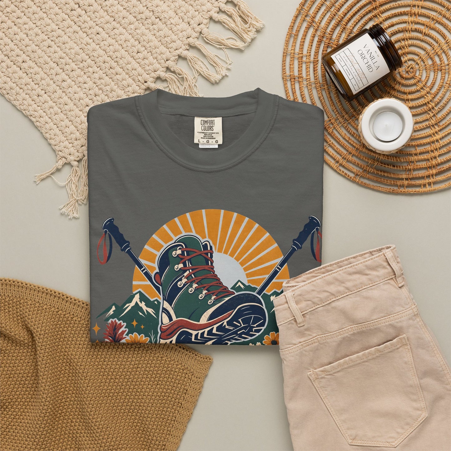 Take Up Space Outside Hiking T-Shirt — 'Walk Tall, Wander Far' Outdoor Adventure Tee