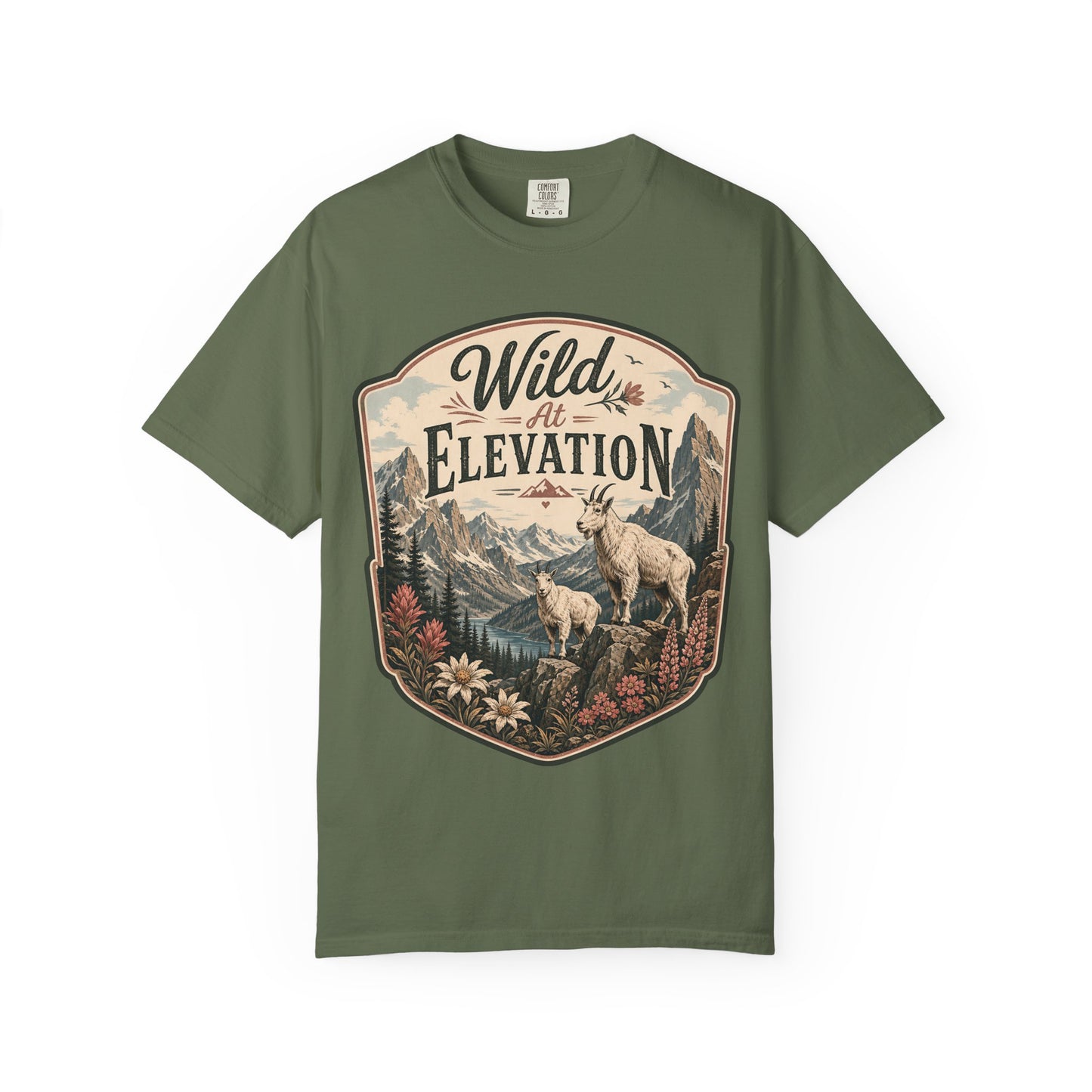 Wild at Elevation T-Shirt — Mountain Goat Nature Graphic Tee