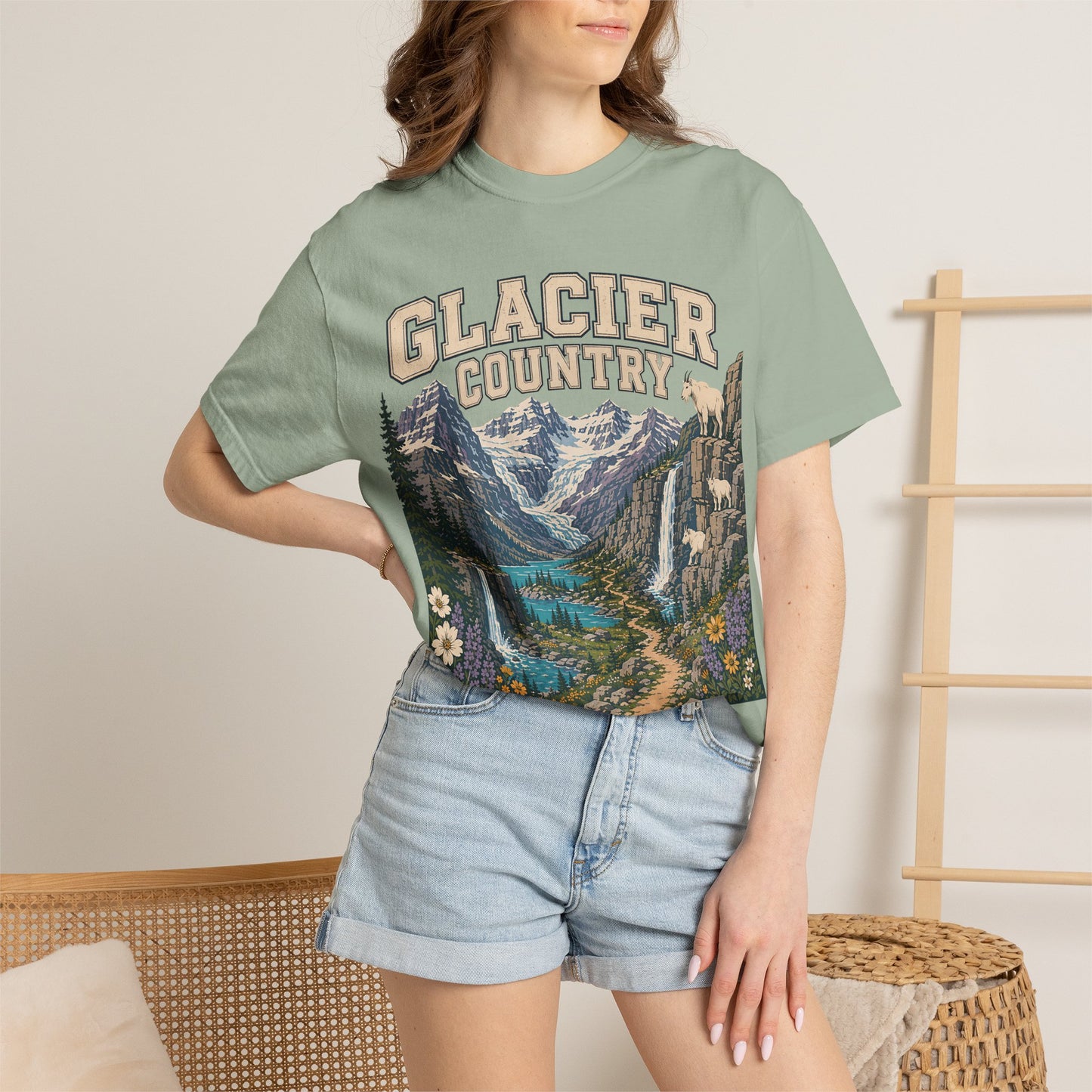 Glacier Country T-Shirt — Vintage Mountain National Park Graphic