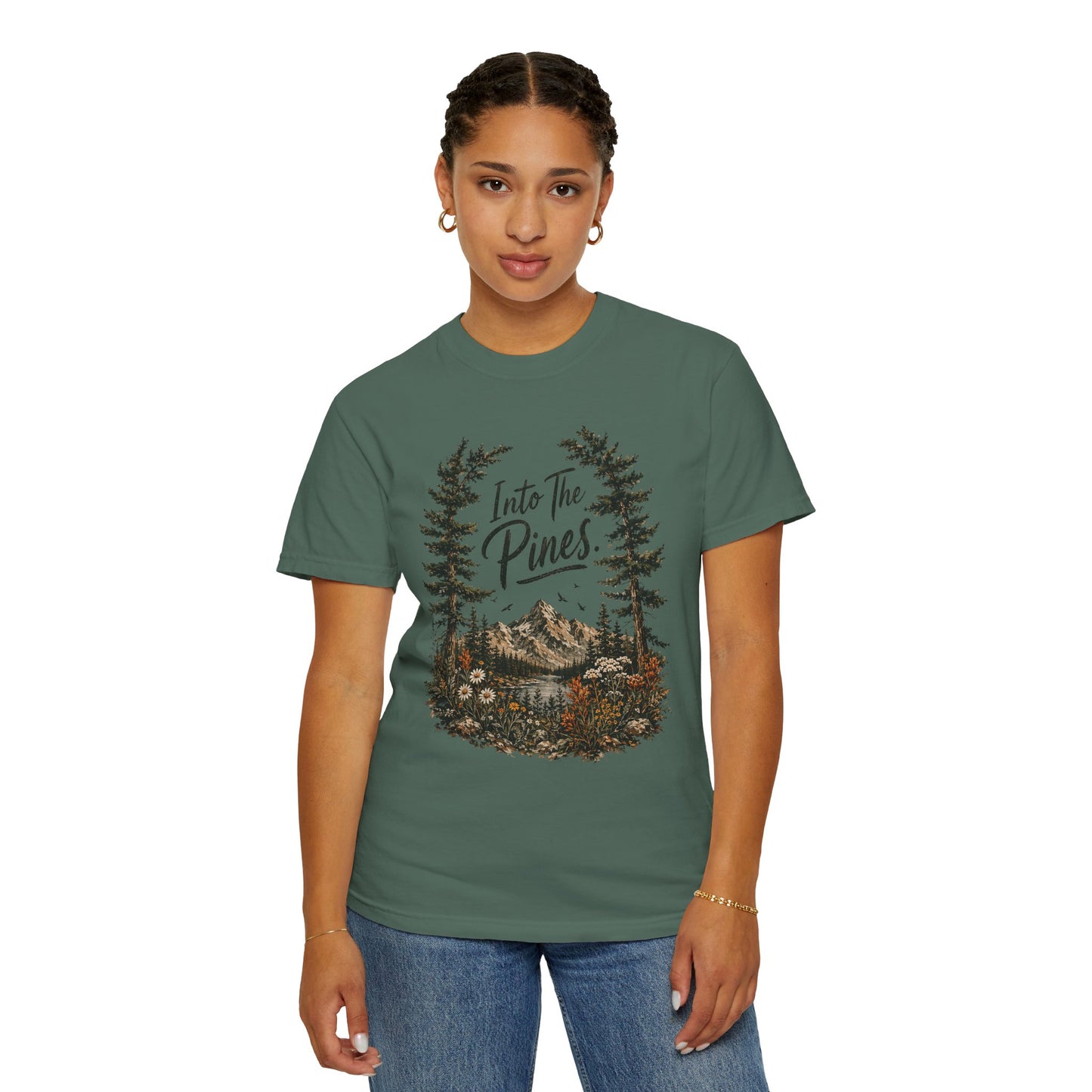 Into the Pines T-Shirt — Vintage Mountain & Forest Nature Tee