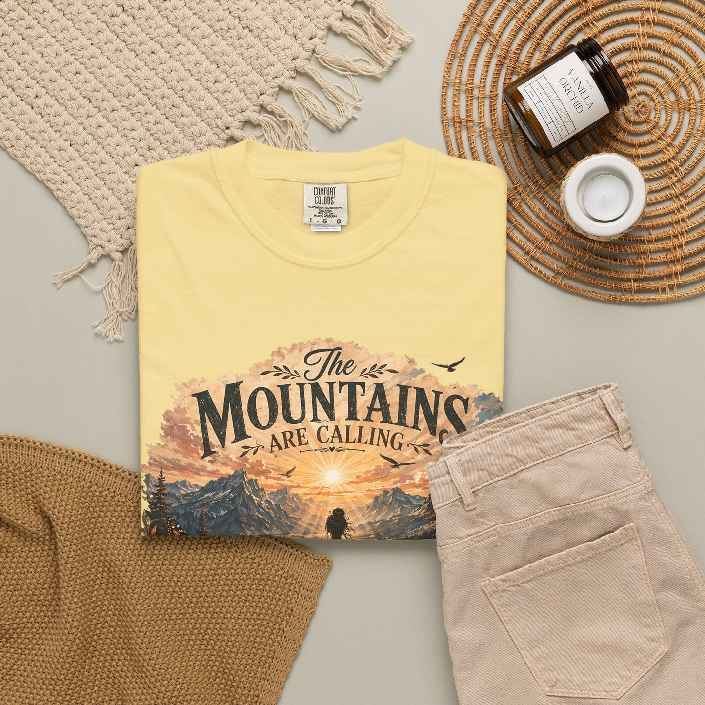 Mountain Meditation T‑Shirt — "The Mountains Are Calling, My Time of Peace"