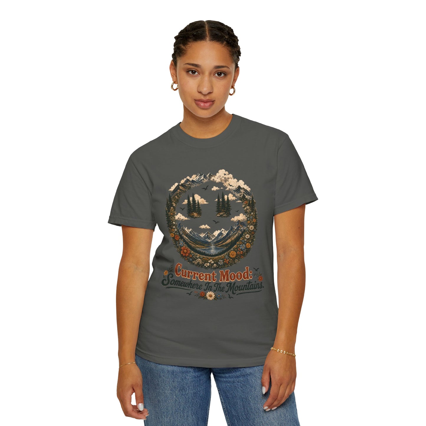 Somewhere In The Mountains T-Shirt — "Current Mood" Outdoor Graphic Tee