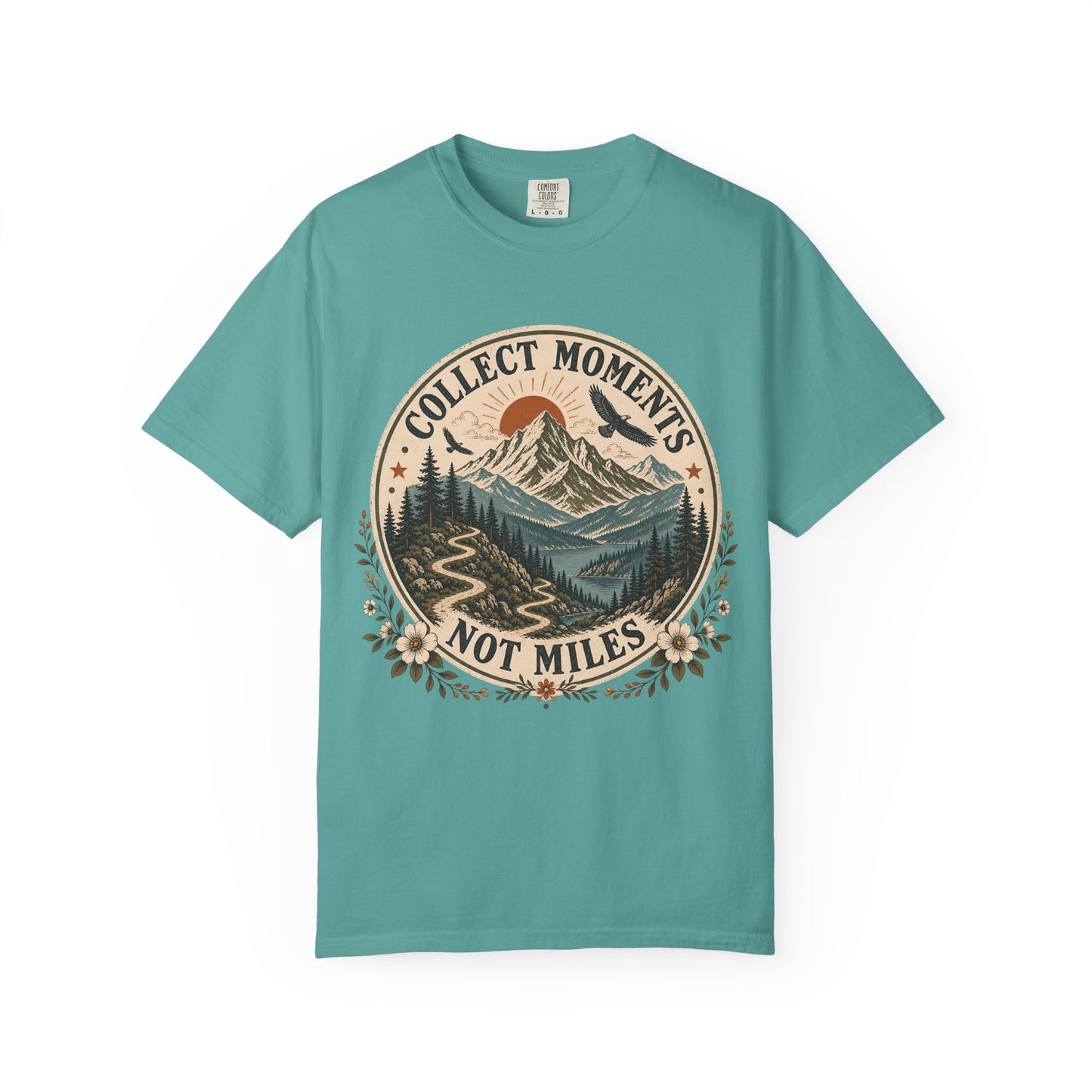 Collect Moments Not Miles T-Shirt — Vintage Mountain Adventure Tee