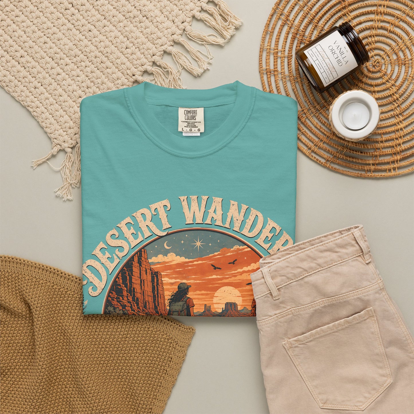 Desert Wanderer T-Shirt — Vintage Southwestern Hiking Graphic