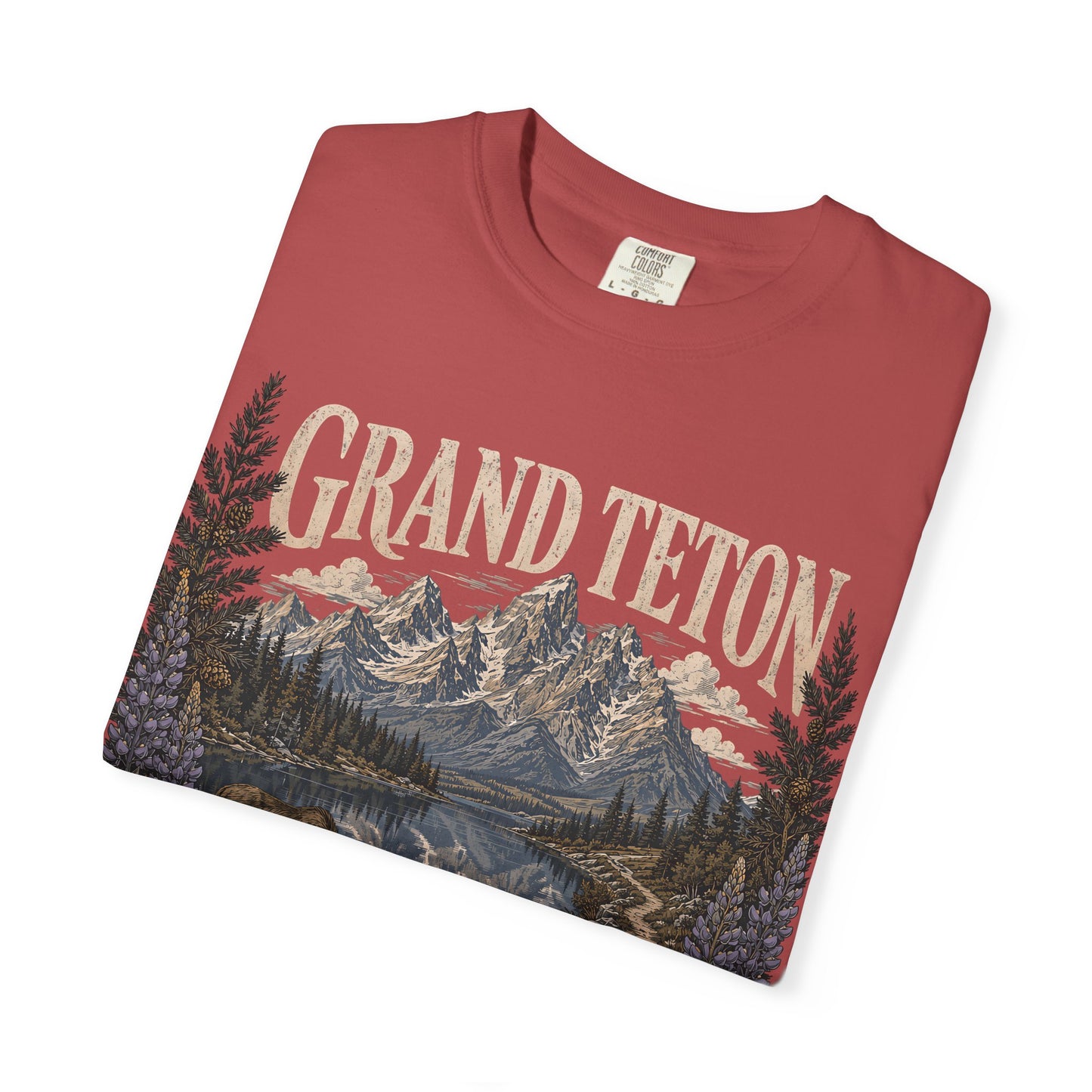 Grand Teton Scenic T-Shirt — 'Adventure Lives Here' Mountain & Moose Tee