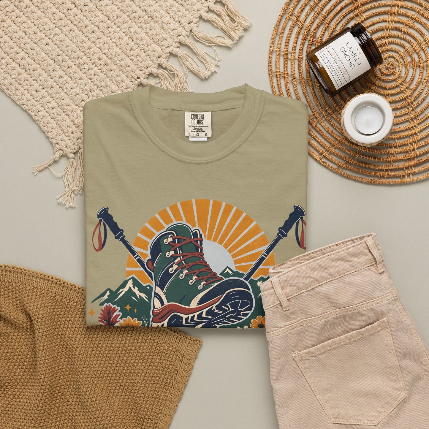 Take Up Space Outside Hiking T-Shirt — 'Walk Tall, Wander Far' Outdoor Adventure Tee