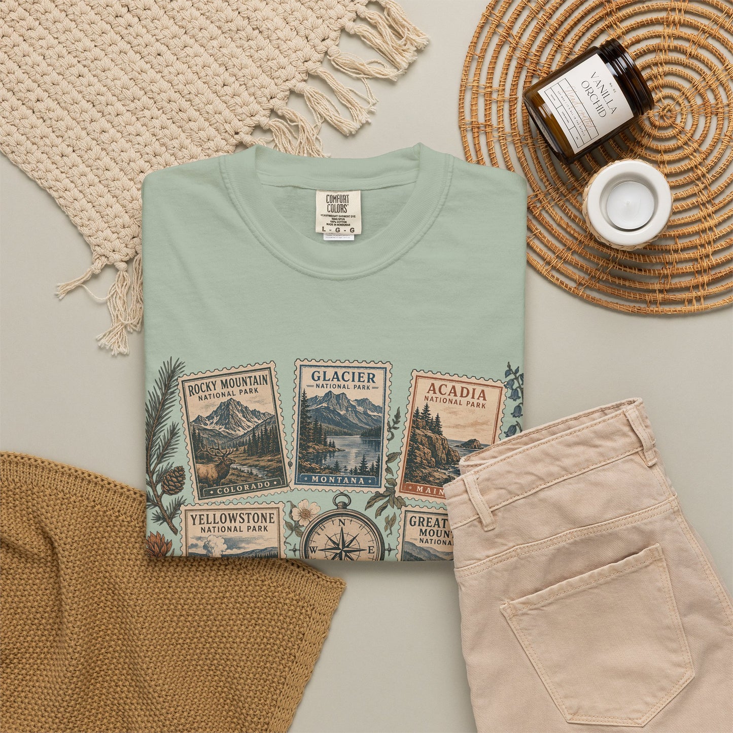 National Parks Vintage Stamp T-Shirt — "Collect Every Trail"