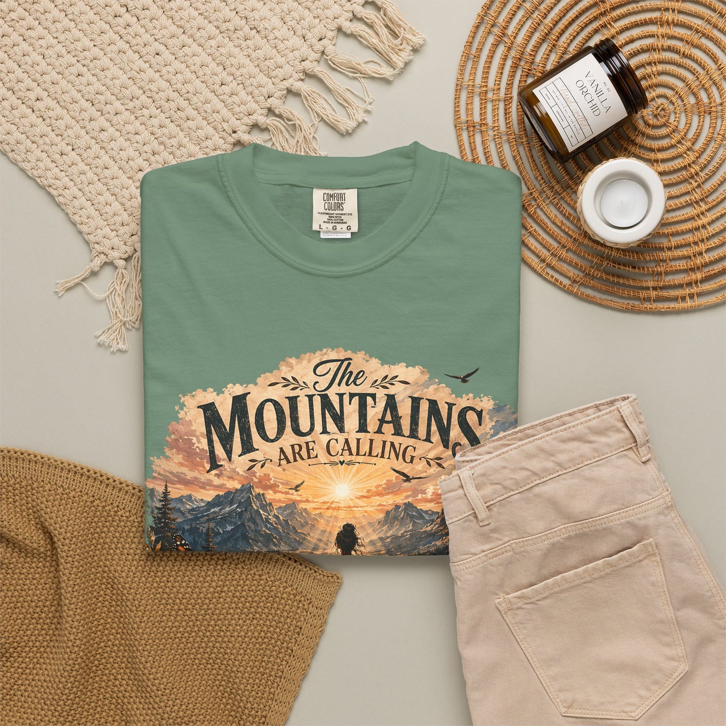 Mountain Meditation T‑Shirt — "The Mountains Are Calling, My Time of Peace"