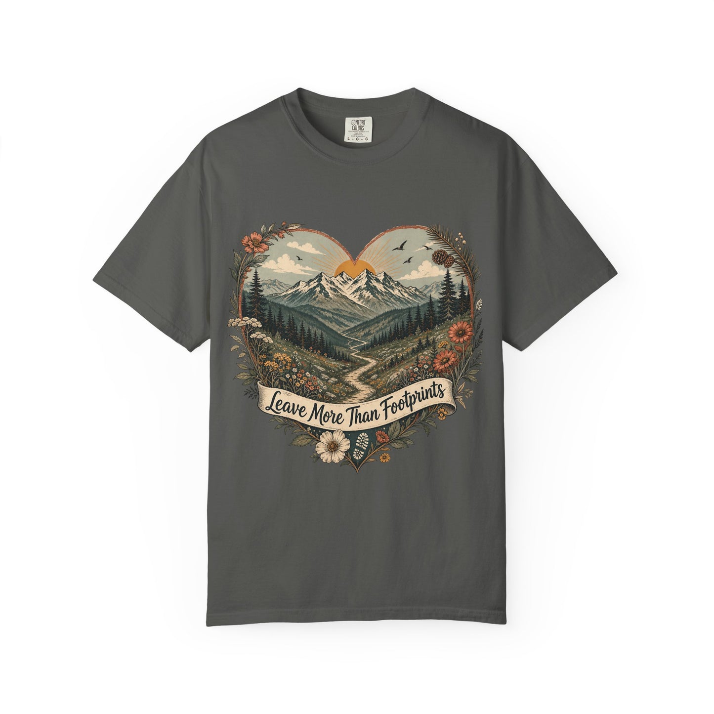 Hiker Graphic Tee — "She Follows the Long Light" Mountain Adventure T-Shirt