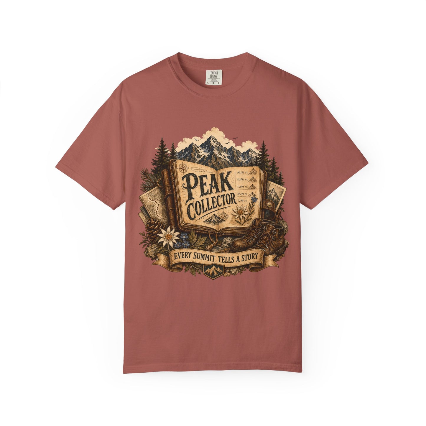 Peak Collector T-Shirt — Mountain Hiking Tee (“Every Summit Tells a Story”)